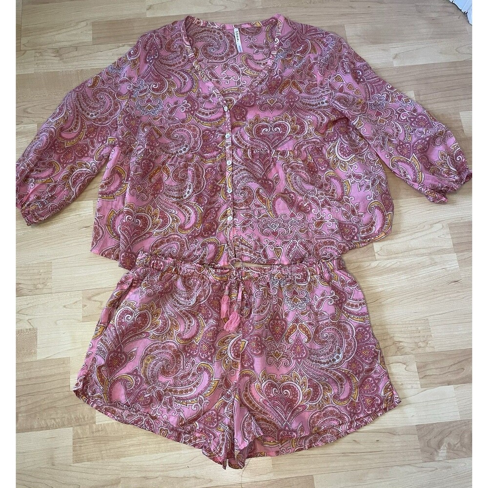 SOMA Women’s Cotton Voile Long Sleeve Pajama Set Size XL - Picture 2 of 13